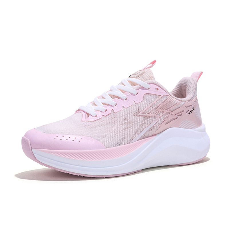 KVIV Cushioning Slip Resistant Abrasion Resistant Low top Casual Running Shoes Unisex White Pink