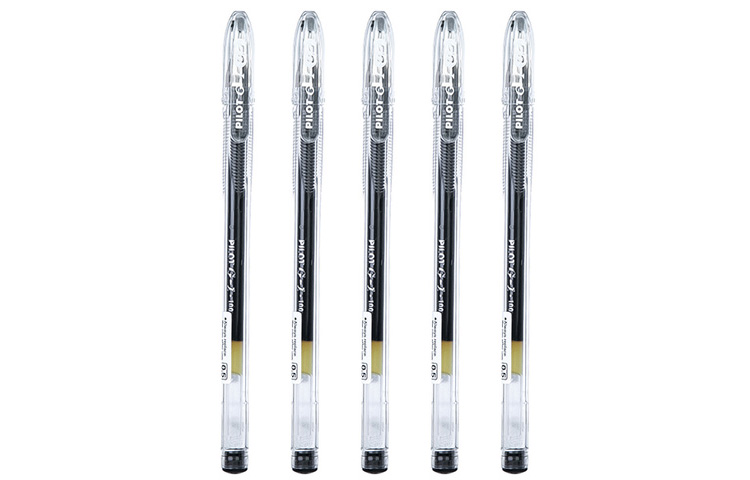 Rollerball pen, bullet, rollerball plastic gel, 5 pieces
