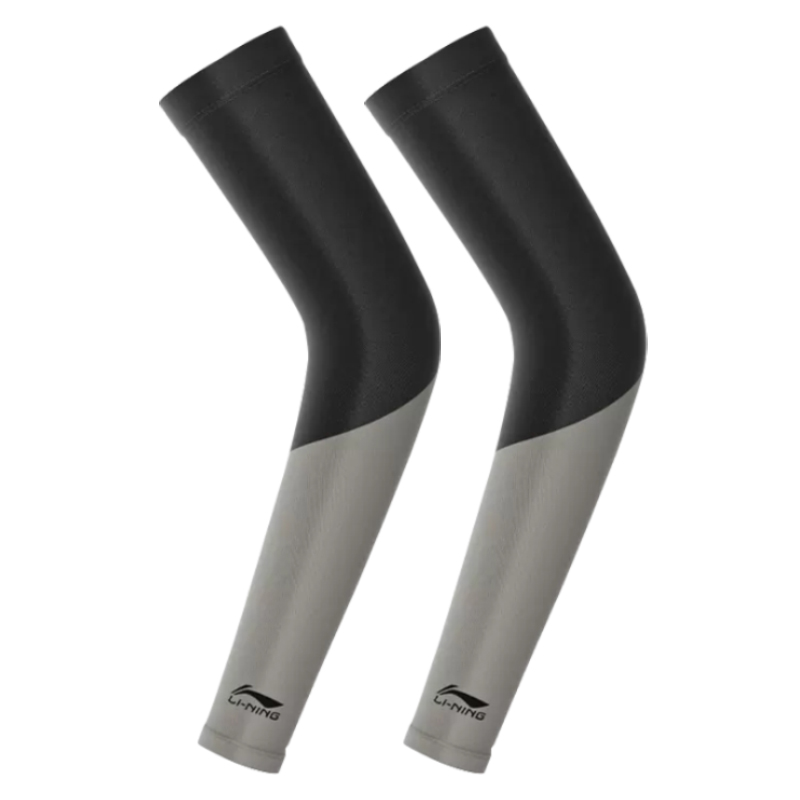 Li Ning Riding Equipment Cycling Arm Warmers Unisex Polyamide, Elastane Black Gray