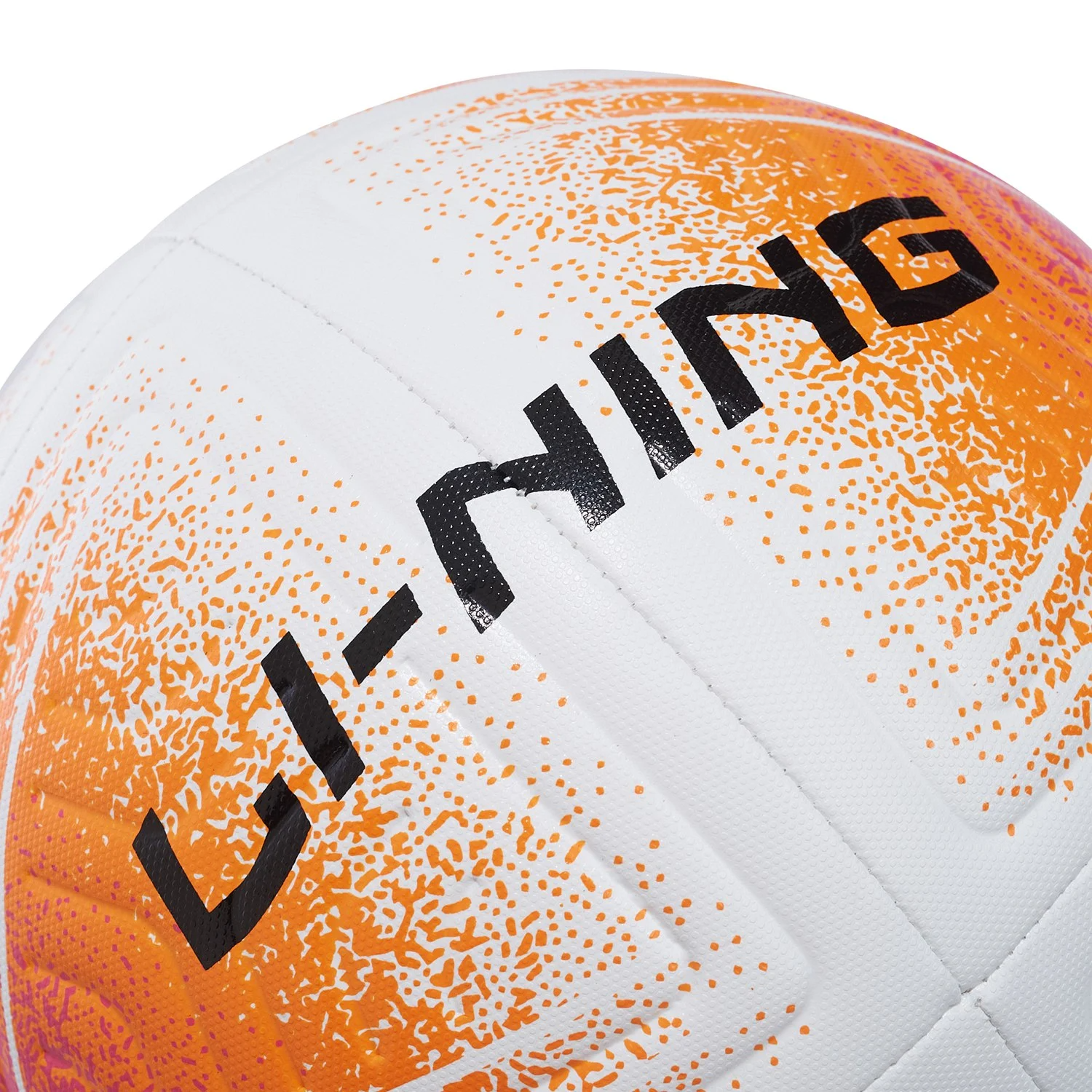 Li Ning Size 5 Soccer Ball TPU Machine Stitched Soccer Ball Unisex White Orange