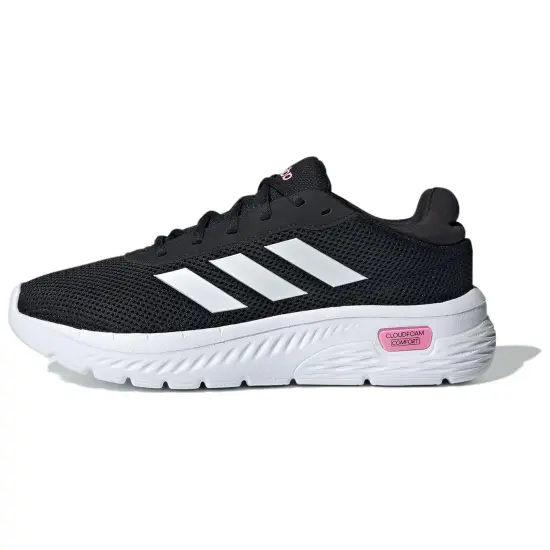 Adidas CLOUDFOAM COMFY Running Shoes Women's Low-Top Black White/Blessing Pink