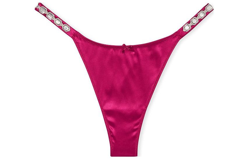 Женские трусы Victoria's Secret (черные с камнями)