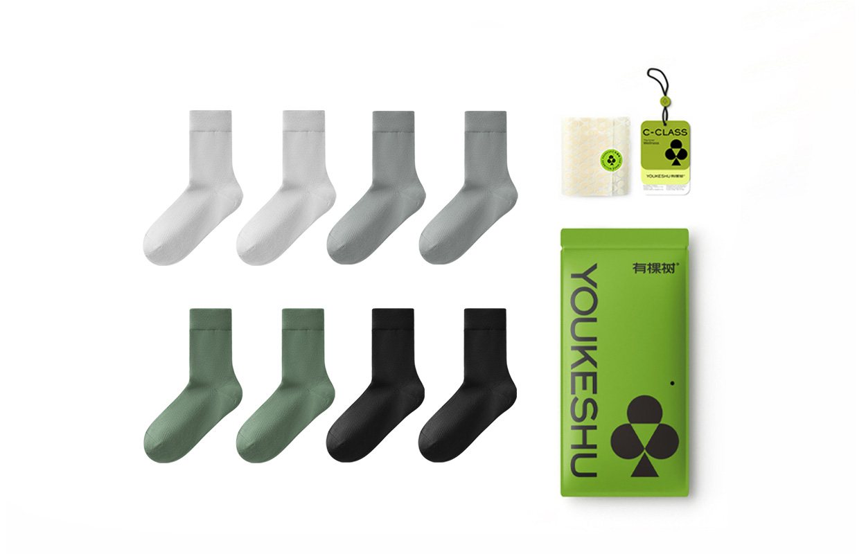 YOUKESHU Fall Winter Crew Socks Men’s 4 Pack