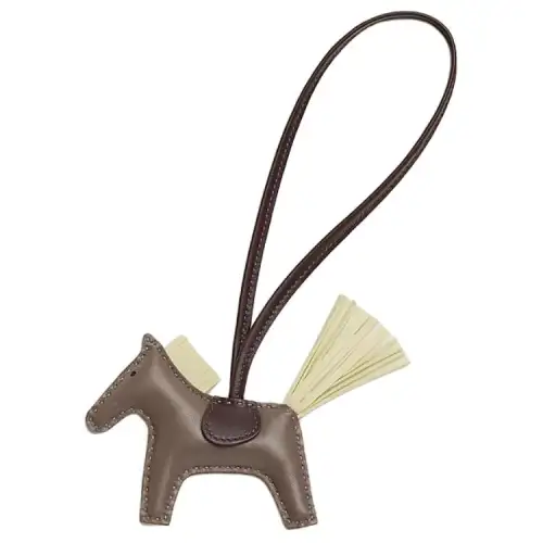 HERMES Rodeo Lambskin, Lambskin Charms Unisex Brown