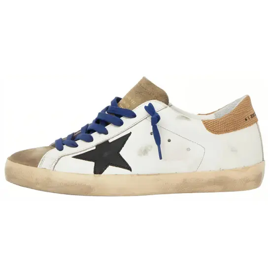 Golden Goose Super-Star Suede Toe White Taupe Royal Blue Black