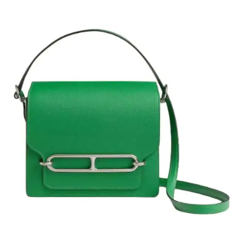 HERMES Evercolor Leather Pig Nose Bag, Shoulder Bag, Crossbody Bag 18 Women's 1K Bambou Bamboo Green