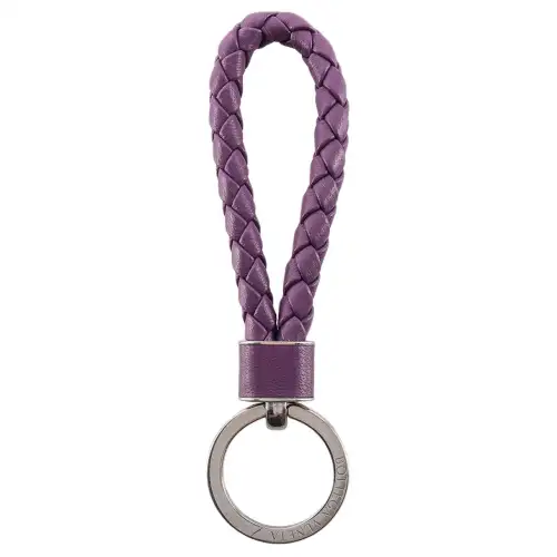 Bottega Veneta Leather Keychains Men's Purple