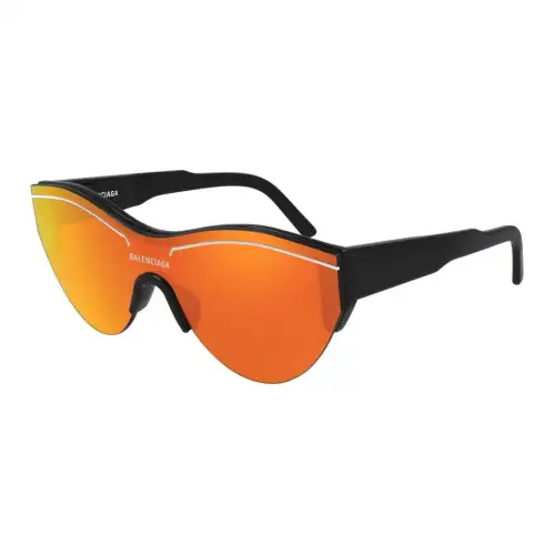 Balenciaga Acetate Irregular Shape Sunglasses Unisex Black