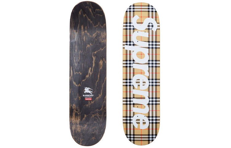 Скейтборд Supreme x Burberry SS22 Skateboard (коричневый)