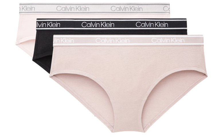 CALVIN KLEIN jacquard logo half-covering briefs for women, three-pack, multi-color