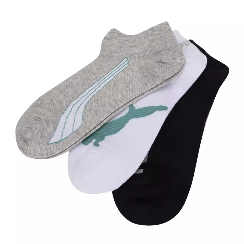 PUMA Ankle Socks Unisex 3 Pack Black/White/Gray