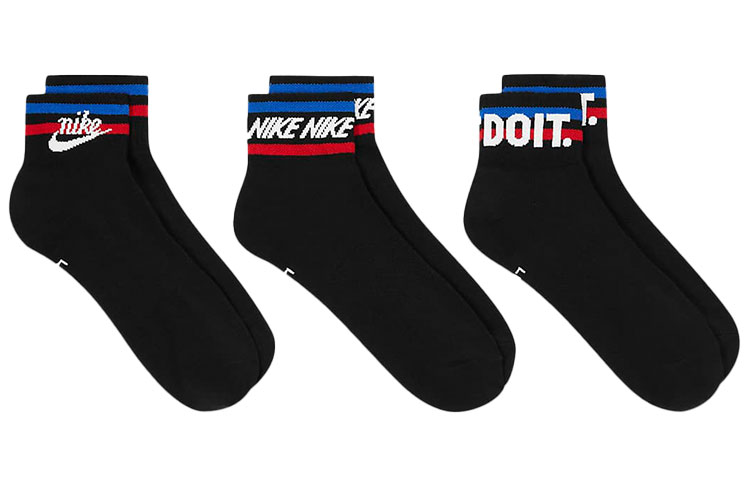 Nike Ankle Socks Unisex Black Couple’s