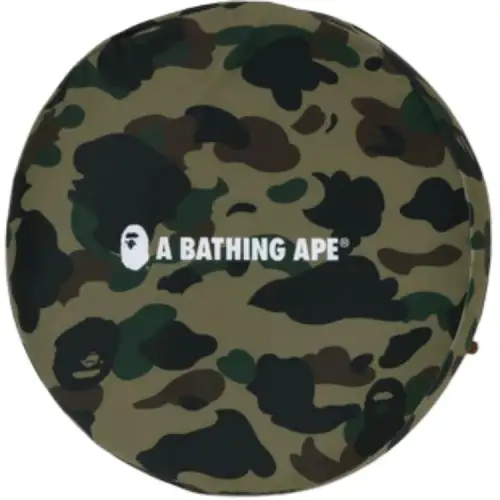 A BATHING APE Round beaded cushion with patterned cushion cover, camouflage green, 40*40*8cm, universal