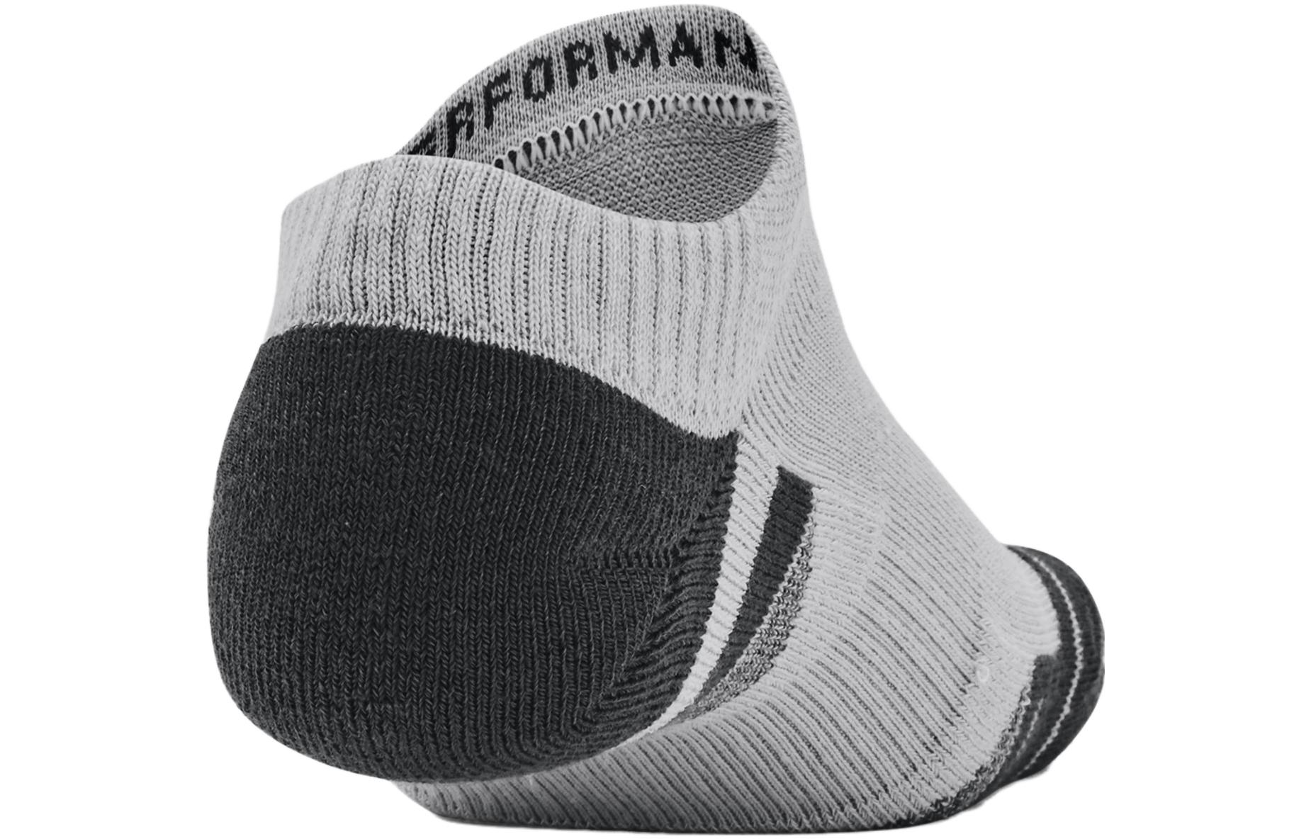 Under Armour TechPerformance Performance Tech No Show Ankle Socks Unisex 3 Pack White+Black+Gray
