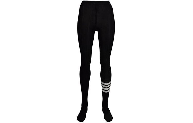 THOM BROWNE 4 Bar Striped Ribbed Tights