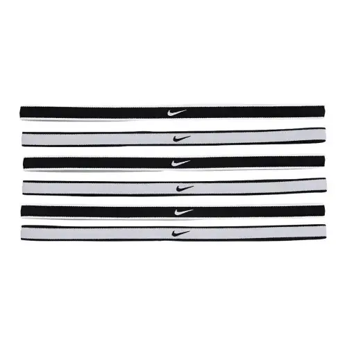 Nike 6 Piece Set Nylon Hair Bands Men's Black/Gray