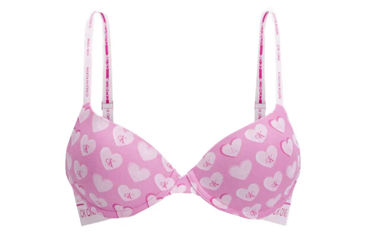 CALVIN KLEIN Bra Women's Pink White Print