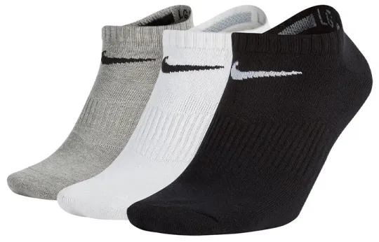 Nike Ankle Socks Unisex 3 Pack Gray/White/Black