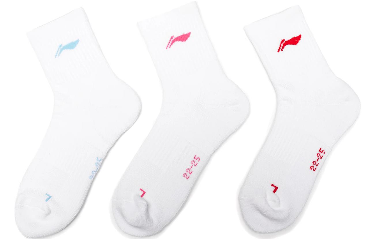 Li Ning SS23 Crew Socks Women’s 3 Pack White