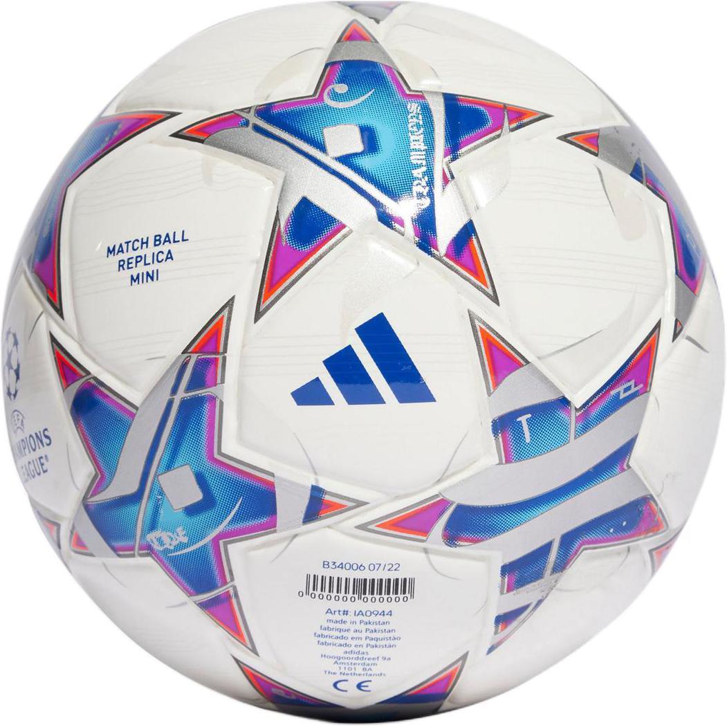 Adidas No. 1 mini ball (commemorative viewing) football TPU durable, stable, elastic, machine-sewn football for men and women, white metal silver, light aqua blue