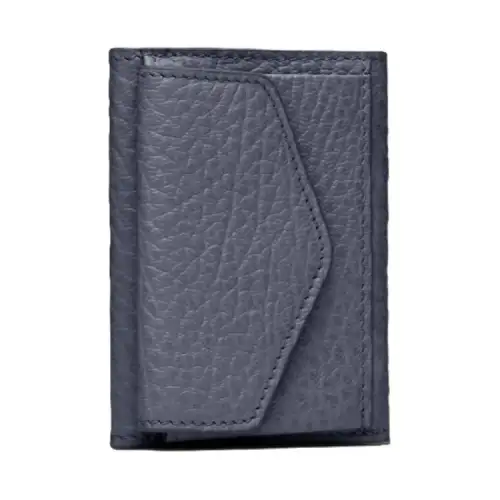 Maison Margiela Embossed Grain Leather Wallet Women's Gray