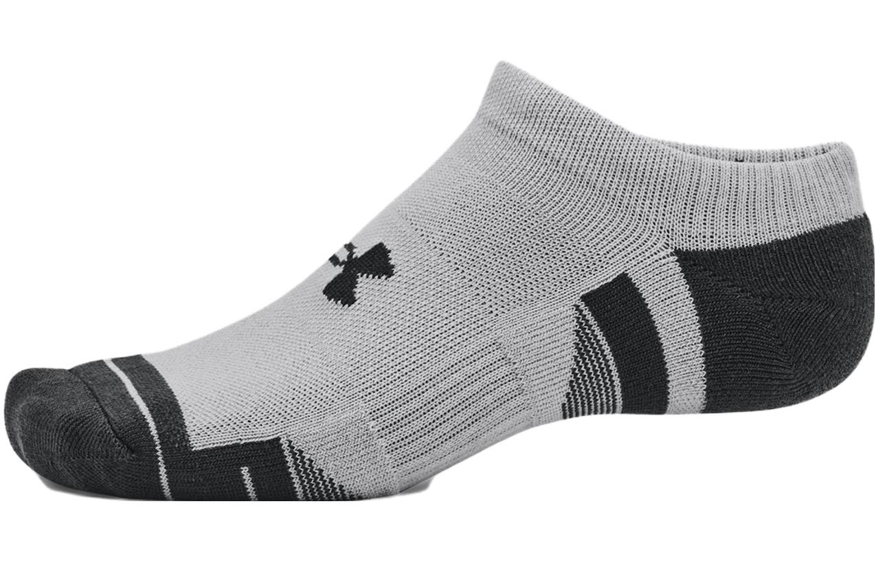 Under Armour TechPerformance Performance Tech No Show Ankle Socks Unisex 3 Pack White+Black+Gray