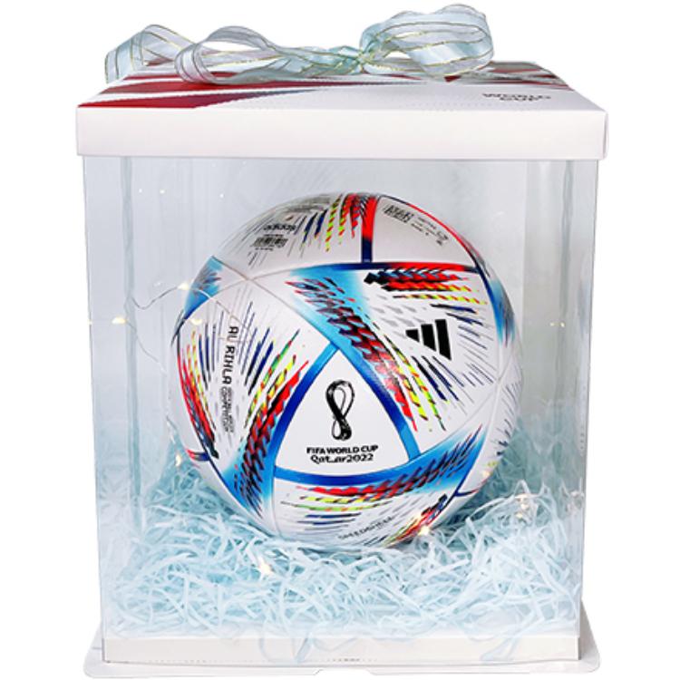 Adidas Size 54 Soccer Ball Rubber Seamless Thermal bonding Unisex White/Sky Blue/Neon Red