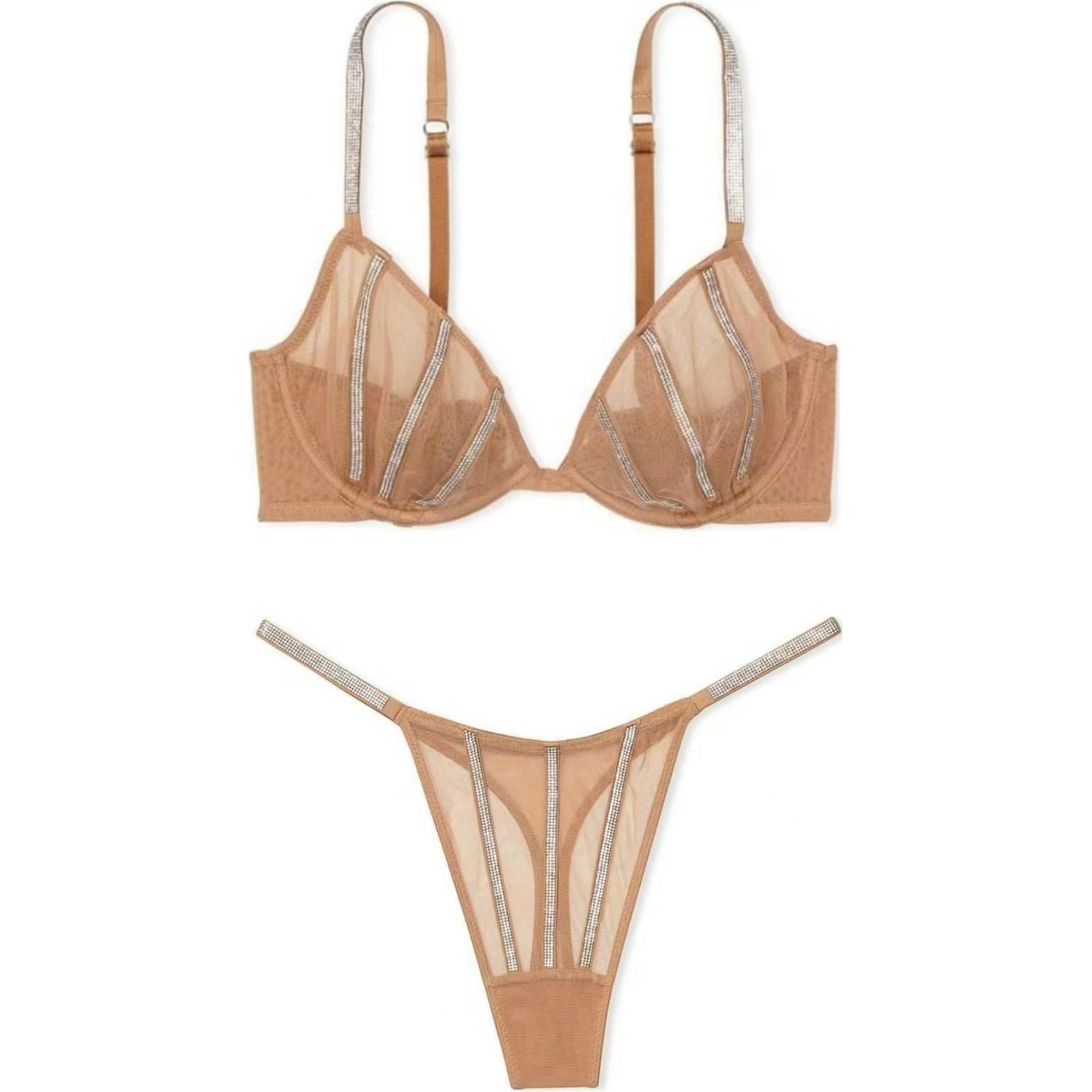 Женский комплект белья Victoria's Secret (коричневый)