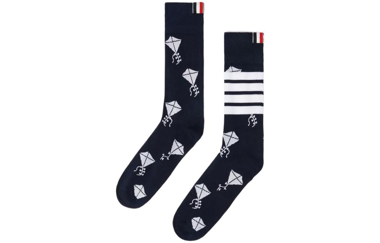 THOM BROWNE· Crew Socks Men’s 1 Pack Marine Blue