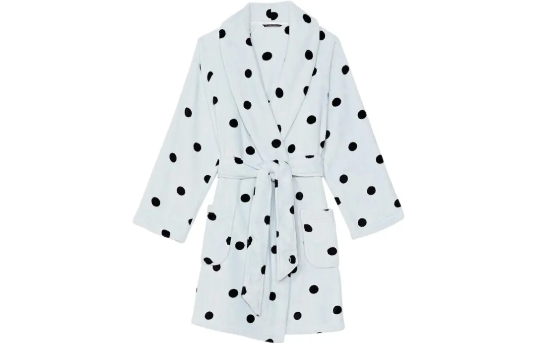 Victoria's Secret Sleep Robe Women's White Polka Dot