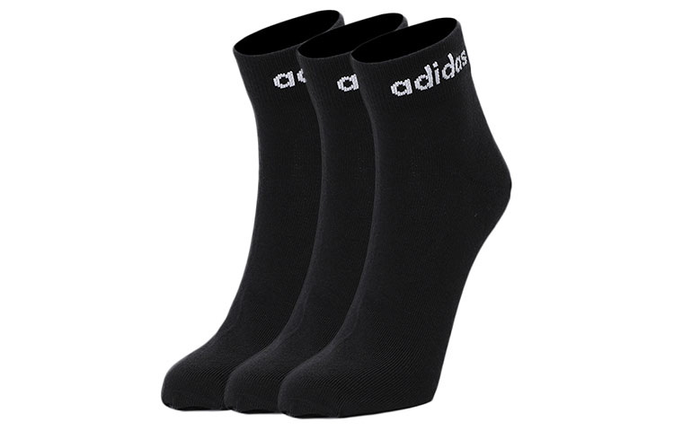Adidas Neo Ankle Socks Unisex 3 Pack Black Couple’s