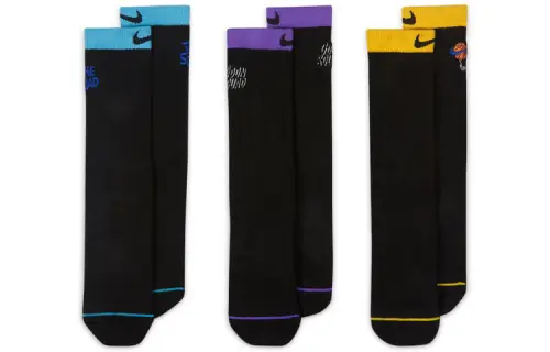 Nike X x space jam basketball mid-calf socks, universal, same style for men and women, black, couple style