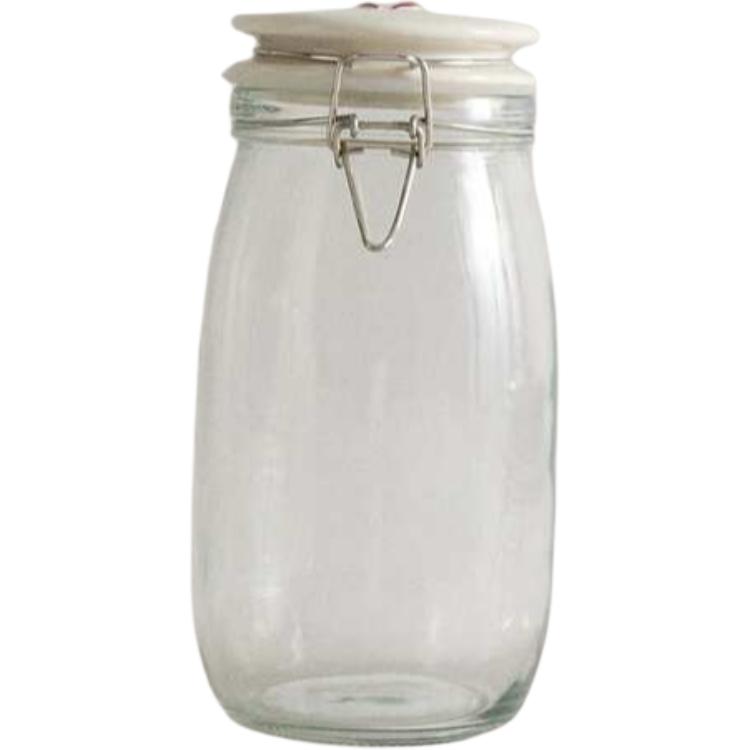 Zara home sealed jar decorated with vegetable-shaped embossed details European-style storage jar transparent 11.5*23*11.5 cm