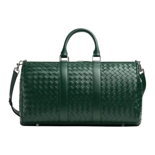 Bottega Veneta Intrecciato Calfskin Travel Bag Medium Men's Emerald Green