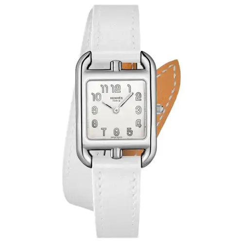 HERMES Wrist Watches Quartz Movement Cow Leather Strap 23mm Silver Dial Women's Watch 30m Waterproof