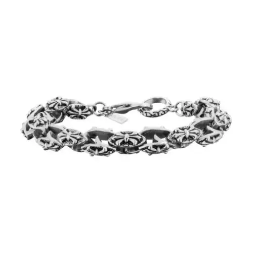 Police PJ25702BSS01L Logo stainless steel bracelet men's gray