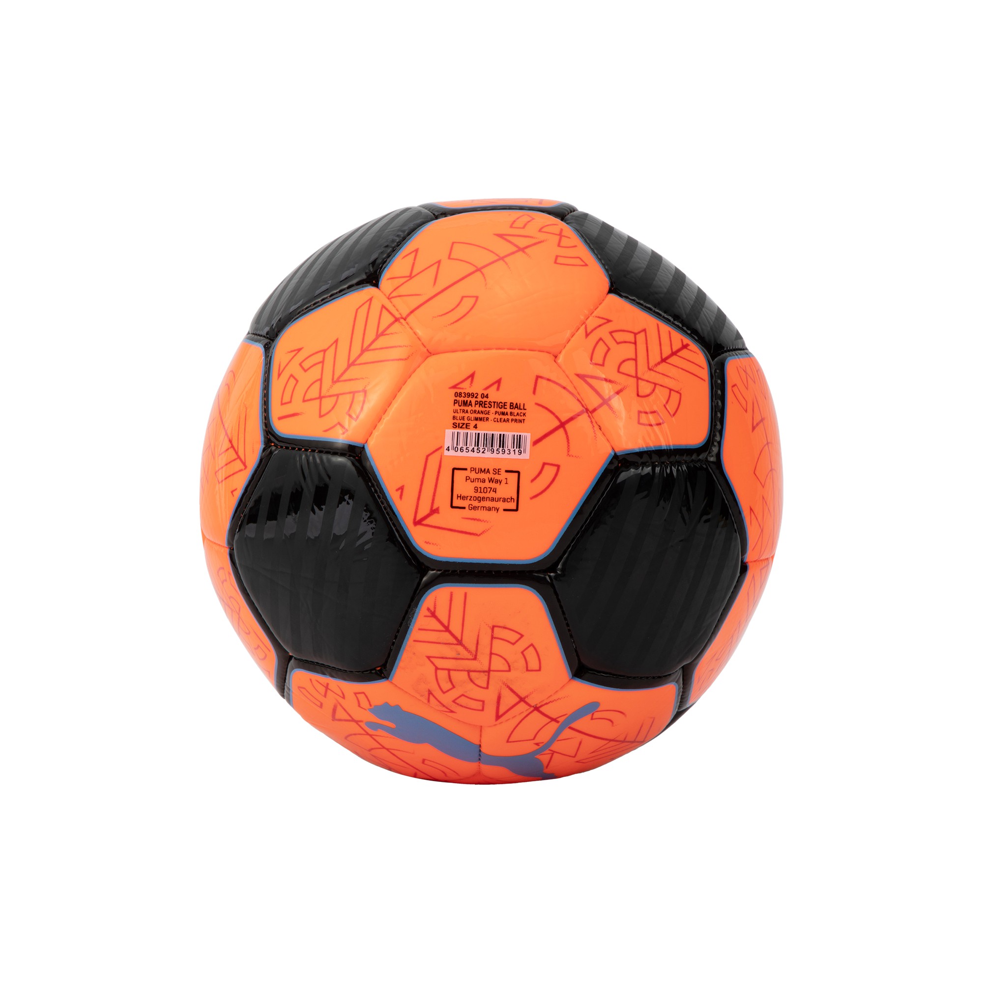 PUMA Size 34, Size 5, Size Soccer Ball Color Block Machine Stitched Soccer Ball Unisex Ultimate Orange Shimmery Blue