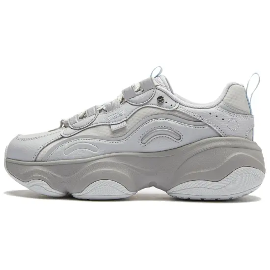 LiNing Honey Cushioning Wear-Resistant Low-Top Casual Shoes Women's Gray