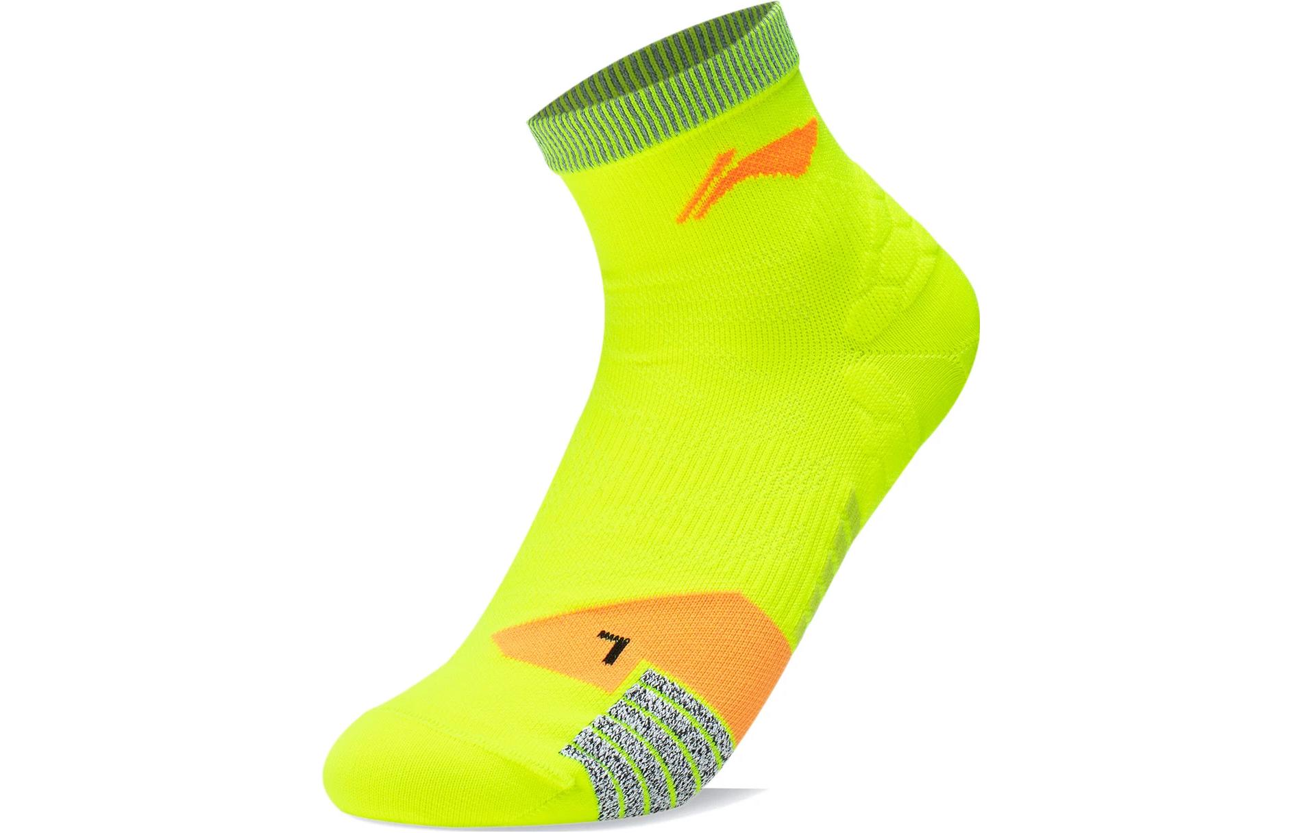 Li Ning Running Collection Ankle Socks Unisex 1 Pack Neon Yellow Green
