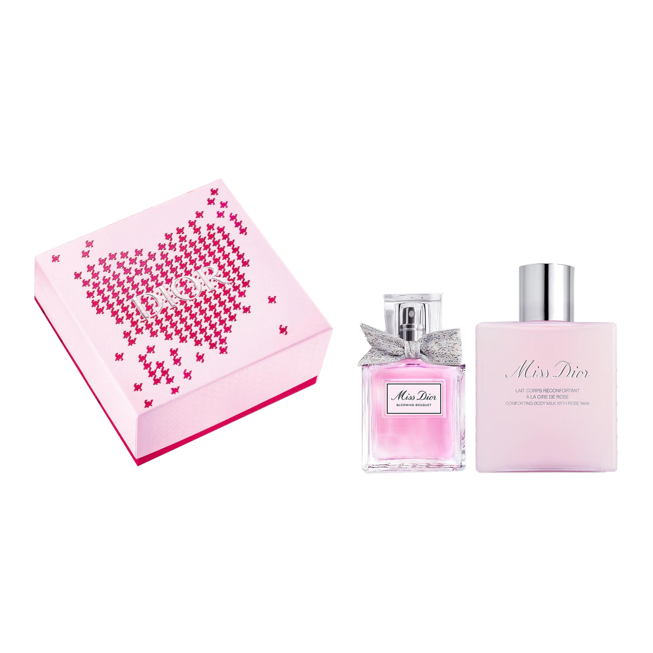 DIOR Body cream, perfume, set, floral lemon gift box contains rose, white musk, 50 ml, 175 ml