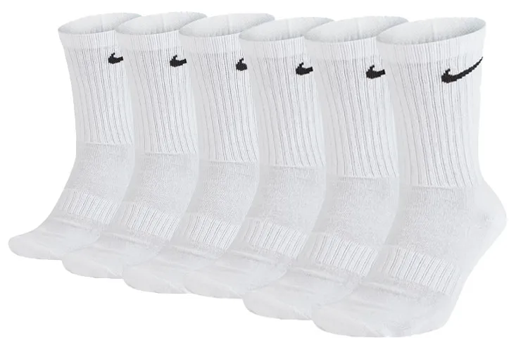 Nike Everyday Cushion Crew Knee High Socks Unisex Combo Set White