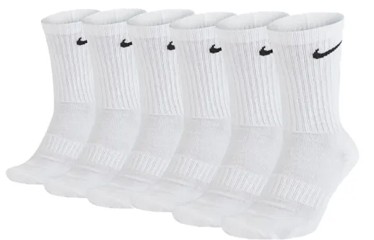 Nike Everyday Cushion Crew Knee High Socks Unisex Combo Set White