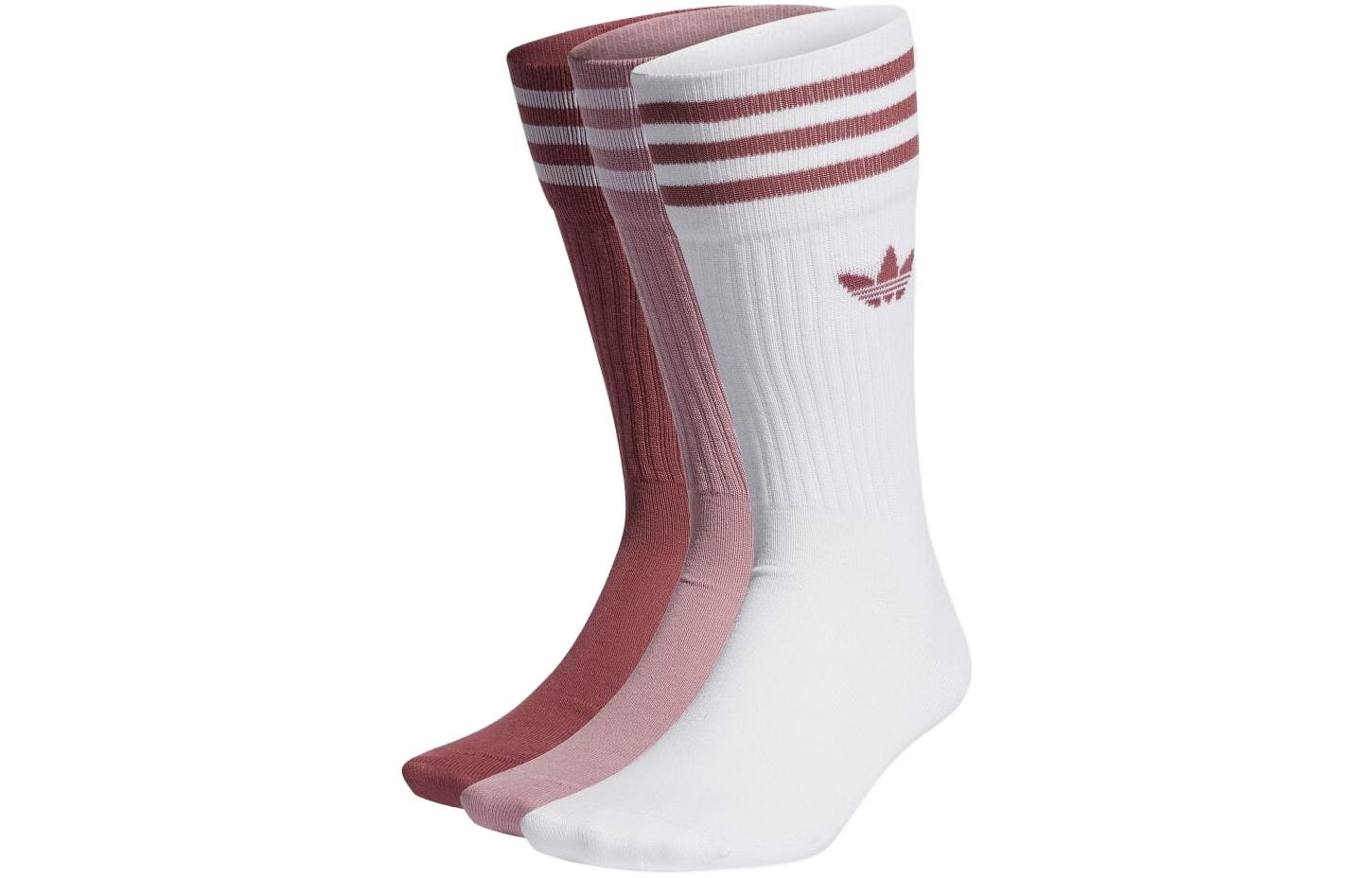 Adidas Originals Crew Socks Unisex 3 Pack White/Magical Purple Red/Dark Red