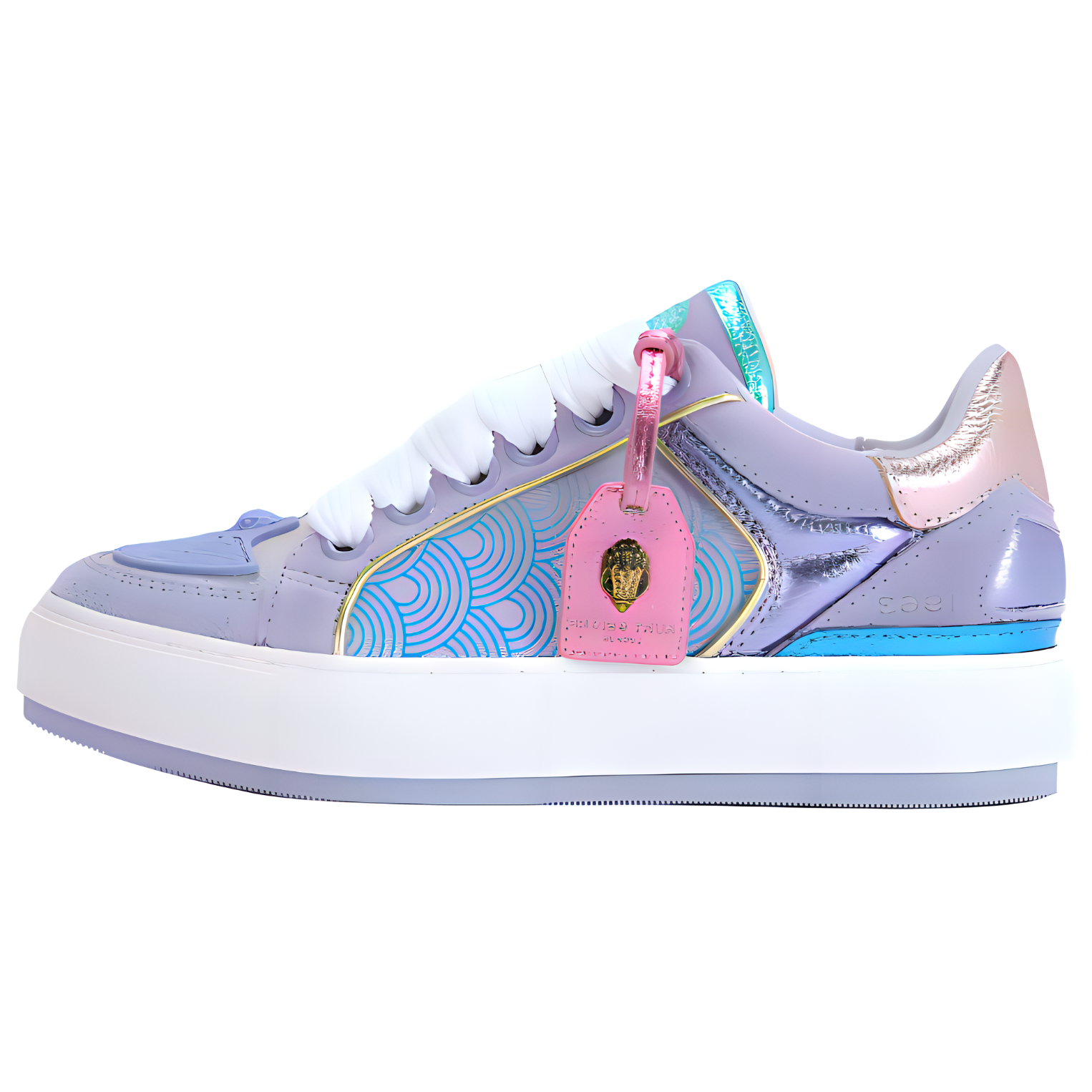 Kurt Geiger London Southbank Tag кожаный Круглая голова со шнурками панель обувь женский сиреневый