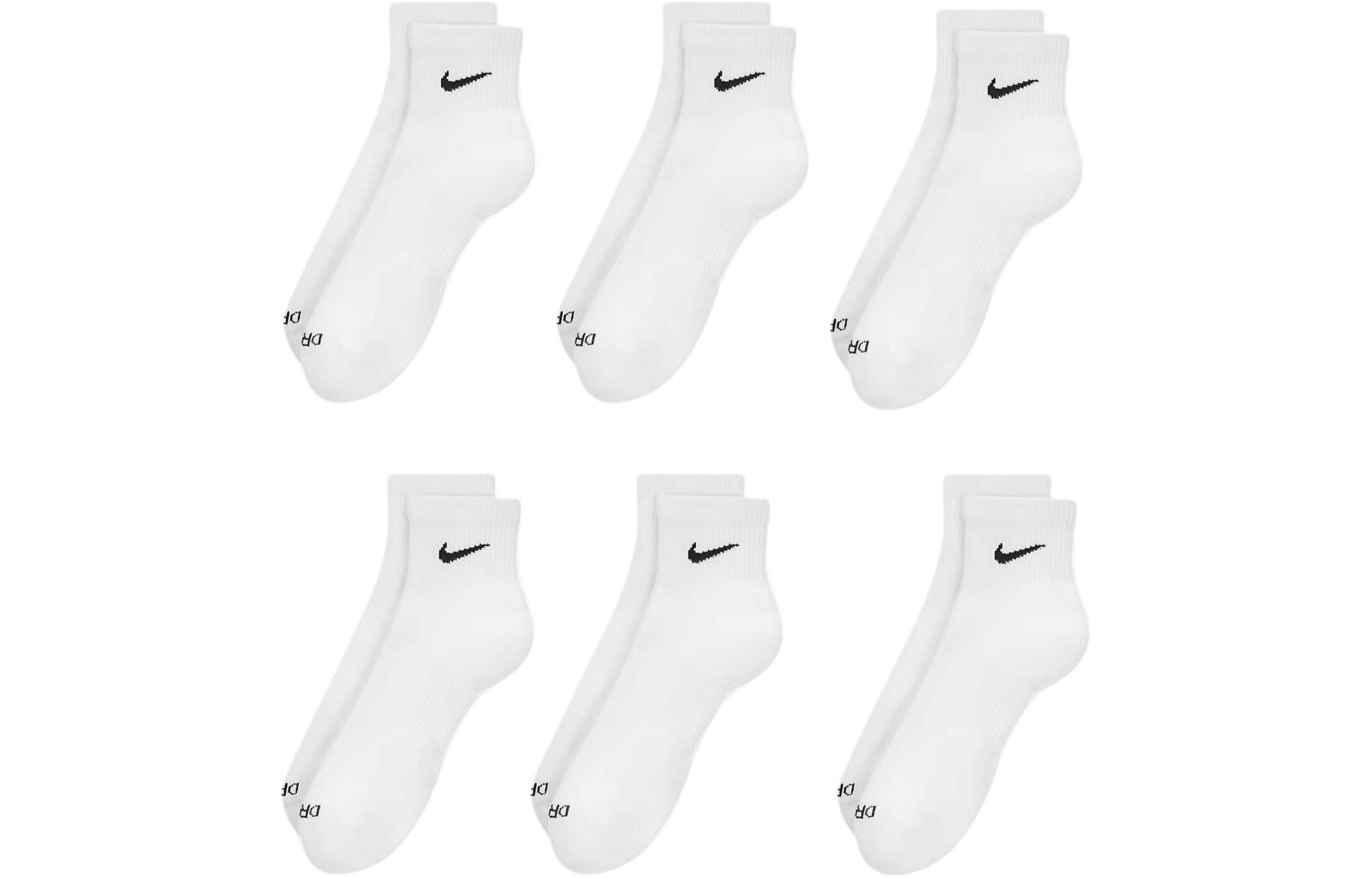 Nike Everyday Plus Cushioned Ankle Socks 6 Pairs White