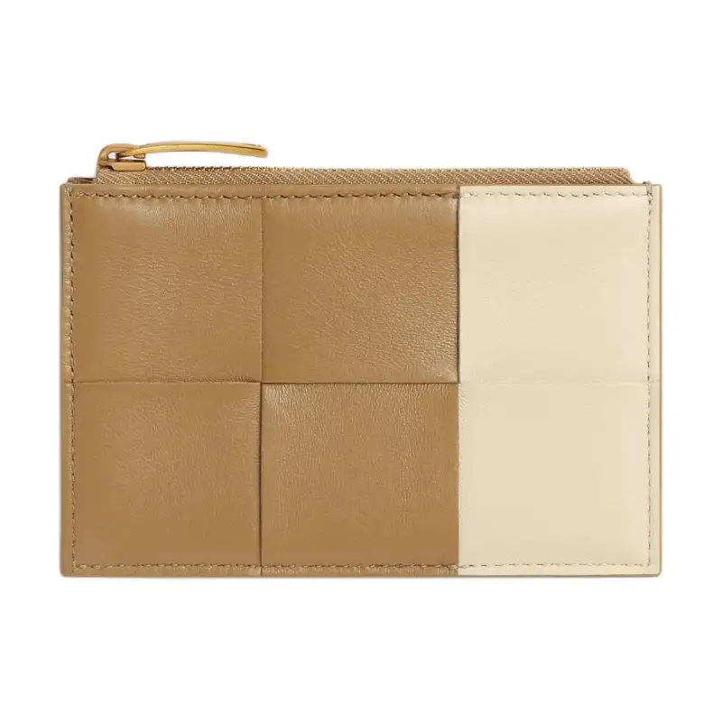 Bottega Veneta Lambskin Card Holder Women's Dark Color Praline With Maris Sal