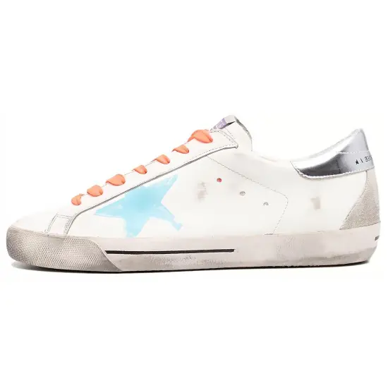 Golden Goose Super-Star Skateboard Shoes Men Low-top White/Blue/Orange