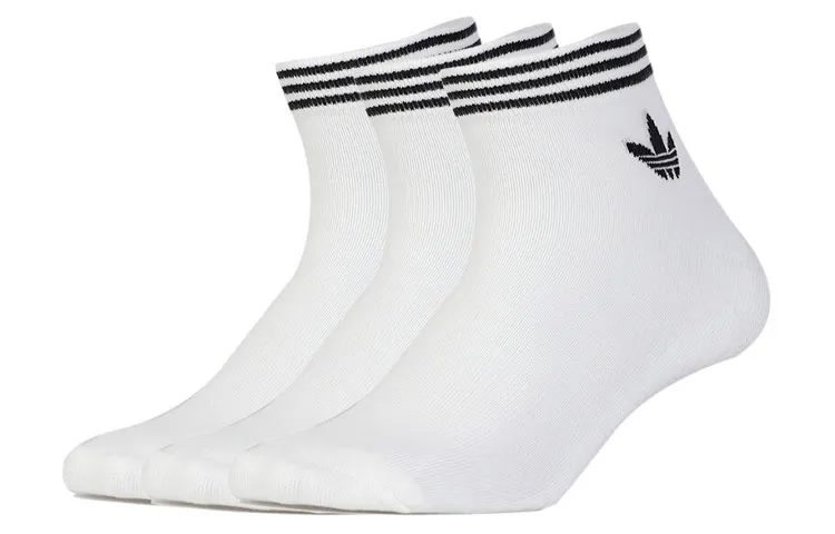 Adidas Originals Trefoil striped ankle socks (pack of three)
