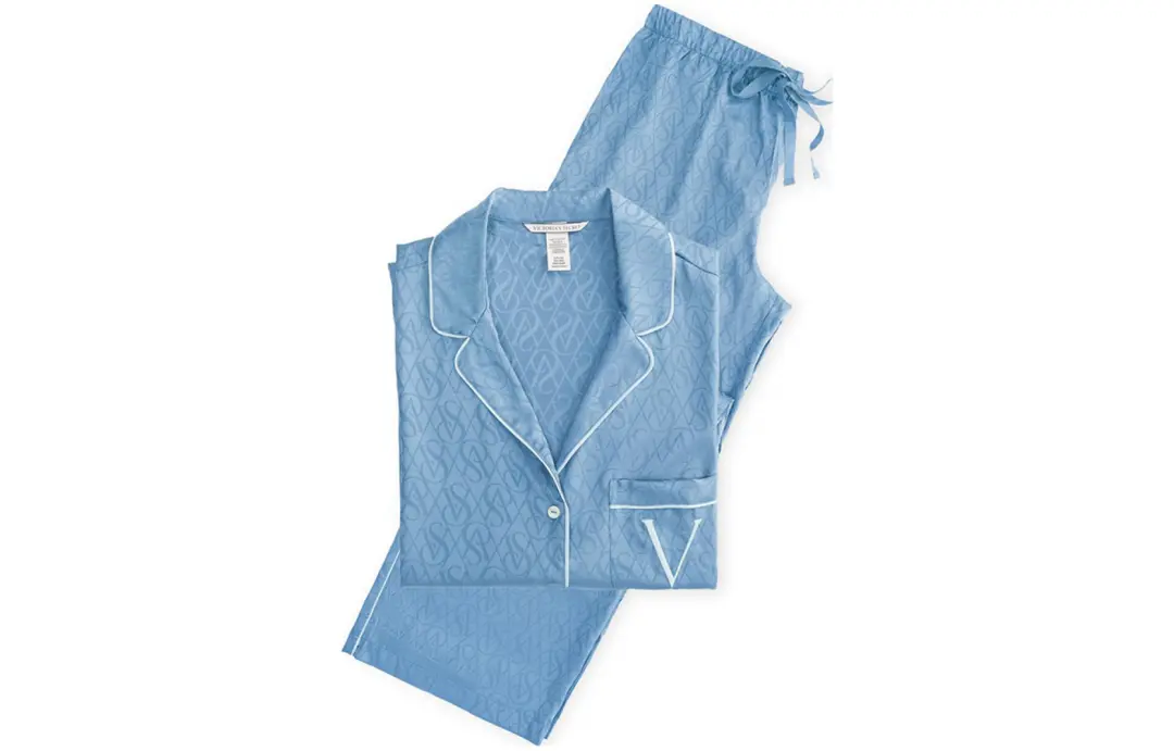 Victoria's Secret Pajama Set Women's Washed Denim Blue