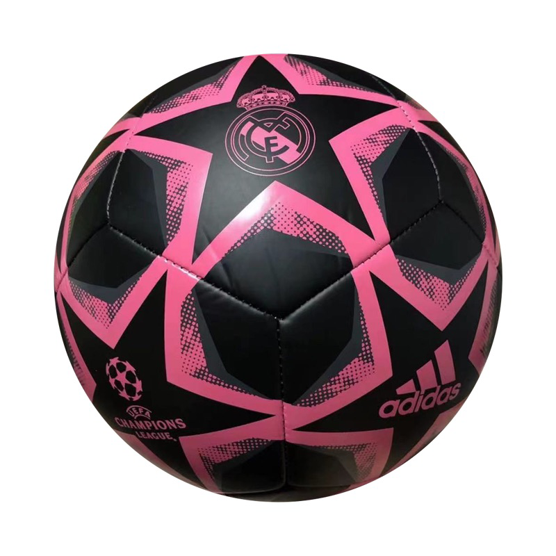 Adidas Real Madrid Football Series No. 5 Football 23-24 Season UEFA Champions League Professional Training, Delicate Feel, Uniform Black Powder for Men and Women